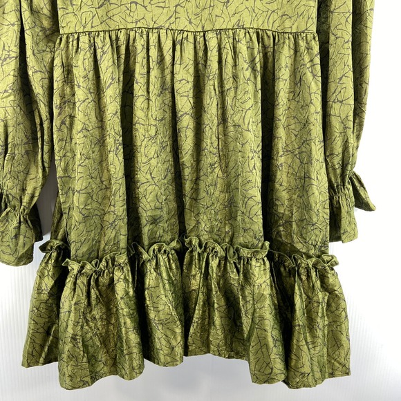 Disturbia Arda Virago Sleeve Mini Dress Olive Green Womens US 6 - Picture 12 of 13